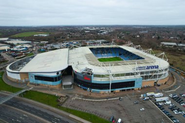 Coventry City, Coventry Building Society Arena 'da Ipswich Town' a karşı 29 Aralık 2025 'teki Gökyüzü İddia Şampiyonası' ndan önce İnşaat Topluluğu Arena 'nın hava görüntüsü.