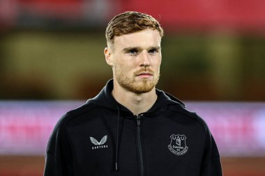 Everton 'dan Jake O' Brien Premier Lig maçı sırasında Nottingham Forest, Everton 'a karşı City Ground, Nottingham, İngiltere' de 30 Aralık 2025 'te geldi.