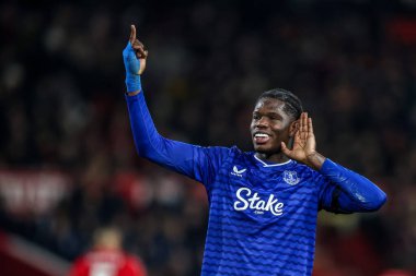 Everton 'dan Thierno Barry 30 Aralık 2025' te İngiltere 'nin Nottingham şehrinde oynanan Premier Lig maçında Nottingham Forest Everton' a karşı 0-2 'lik galibiyet golünü kutluyor.