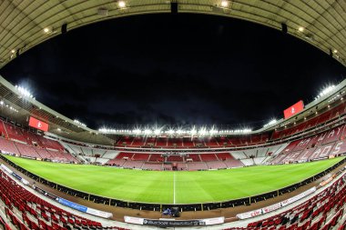 Premier Lig karşılaşması öncesinde Sunderland, Manchester City 'ye karşı 1 Ocak 2026' da Sunderland, İngiltere 'de oynanan stadyumun genel görüntüsü.