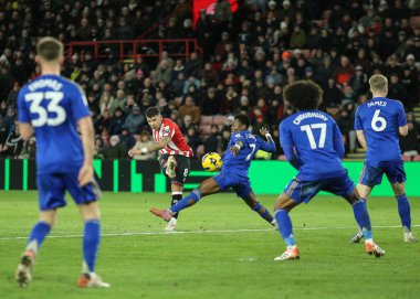 Gustavo Hamer of Sheffield United shoots on goal during the Sky Bet Championship match Sheffield United vs Leicester City at Bramall Lane, Sheffield, United Kingdom, 1st January 2026