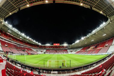 Premier Lig karşılaşması öncesinde Sunderland, Manchester City 'ye karşı 1 Ocak 2026' da Sunderland, İngiltere 'de oynanan stadyumun genel görüntüsü.