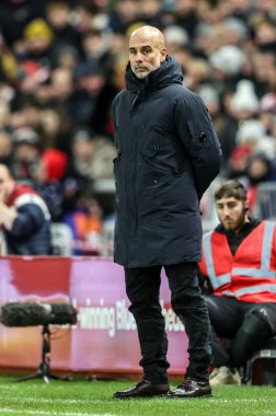 Premier Lig karşılaşmasında Manchester City 'nin Pep Guardiola teknik direktörü Sunderland Manchester City' ye karşı Stadyum of Light, Sunderland, İngiltere, 1 Ocak 2026