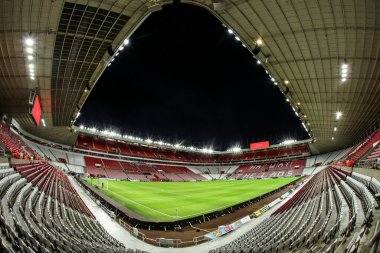 Premier Lig karşılaşması öncesinde Sunderland, Manchester City 'ye karşı 1 Ocak 2026' da Sunderland, İngiltere 'de oynanan stadyumun genel görüntüsü.