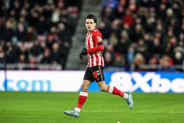 Sunderland 'dan Enzo Le Fee Premier League maçı sırasında Sunderland, Manchester City' ye karşı Stadyumu, Sunderland, 1 Ocak 2026