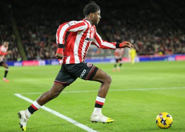Sheffield United takımından Andre Brooks, Sheffield Lane, Sheffield, İngiltere 'de 1 Ocak 2026' da oynanan 