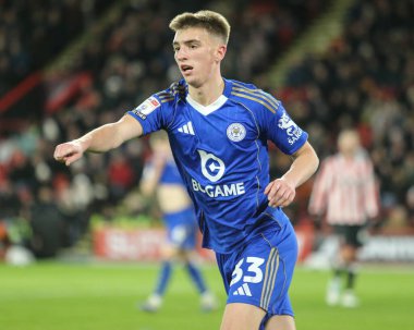 Leicester City 'den Luke Thomas, Sky Bet Şampiyonası' nda Sheffield United, Leicester City 'ye karşı Bramall Lane, Sheffield, İngiltere' de 1 Ocak 2026 'da oynanan karşılaşma.