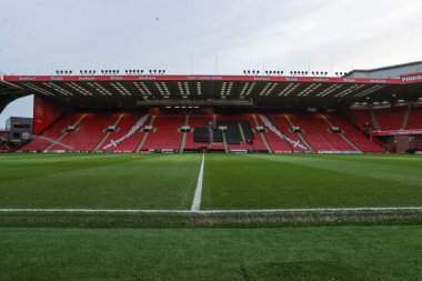 Bramall Lane 'in, 1 Ocak 2025' te Bramall Lane, Sheffield, İngiltere 'de oynanan Sheffield United - Leicester City maçı öncesinde genel bir görüntüsü.