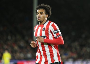 Sam McCallum of Sheffield United during the Sky Bet Championship match Sheffield United vs Leicester City at Bramall Lane, Sheffield, United Kingdom, 1st January 2026