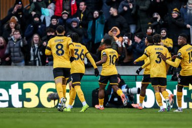 Wolverhampton Wanderers takımından Jhon Arias, Premier League maçında Wolverhampton Wanderers 'a karşı Molineux, Wolverhampton, Birleşik Krallık' ta 3 Ocak 2026 'da oynanan maçta 1-0 kazanma golünü kutluyor.