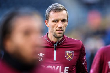 Tomas Soucek of West Ham United in the pregame warmup session during the Premier League match Wolverhampton Wanderers vs West Ham United at Molineux, Wolverhampton, United Kingdom, 3rd January 2026
