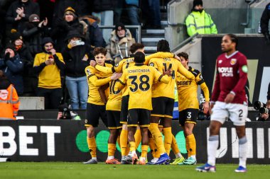 Hwang Hee-Chan of Wolverhampton Wanderers celebrates his goal to make it 2-0 during the Premier League match Wolverhampton Wanderers vs West Ham United at Molineux, Wolverhampton, United Kingdom, 3rd January 2026