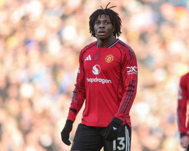 Manchester United 'dan Patrick Dorgu Premier Lig karşılaşmasında Manchester United' a karşı Elland Road, Leeds, İngiltere, 4 Ocak 2026