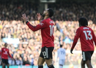 Manchester United takımından Matheus Cunha, İngiltere 'nin Leeds Road kentinde oynanan Premier League maçında Leeds United ile Manchester United maçında tepki gösterdi.