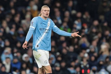 Erling Haaland of Manchester City reacts during the Premier League match Manchester City vs Chelsea at Etihad Stadium, Manchester, United Kingdom, 4th January 2026