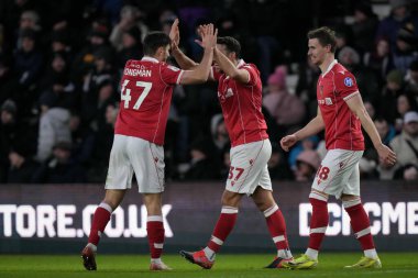 Matthew James of Wrexham and Ryan Longman of Wrexham celebrates a goal to make it 1-2 during the Sky Bet Championship match Derby County vs Wrexham at Pride Park Stadium, Derby, United Kingdom, 4th January 2026