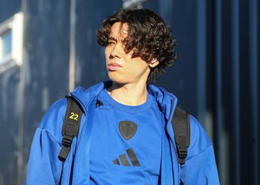 Ao Tanaka of Leeds United arrives ahead of during the Premier League match Leeds United vs Manchester United at Elland Road, Leeds, United Kingdom, 4th January 2026