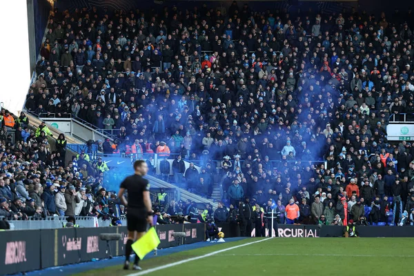 Blue smoke rises out of the Bham end as they win 3-2 during the Sky Bet Championship match Birmingham City vs Coventry City at St. Andrew's @ Knighthead Park, Birmingham, United Kingdom, 4th January 2026