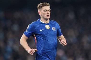 Chelsea 'den Liam Delap Manchester City ile Chelsea maçında Etihad Stadyumu' nda, 4 Ocak 2026