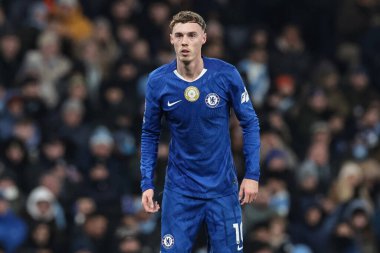 Chelsea Premier Ligi maçında Cole Palmer Manchester City ile Chelsea maçında Etihad Stadyumu, Manchester, İngiltere, 4 Ocak 2026