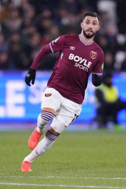 West Ham United Premier Lig karşılaşmasında Valentin Castellanos, 6 Ocak 2026 'da Londra Stadyumu' nda West Ham United Nottingham Forest 'a karşı.