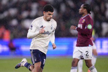Nottingham Ormanı 'ndan Morgan Gibbs-White, 6 Ocak 2026' da İngiltere 'nin Londra Stadyumu' nda oynanan Premier League maçında West Ham United ve Nottingham Forest maçında golü kutluyor.