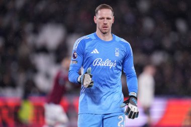 Premier Lig maçı sırasında Nottingham Ormanı 'ndan Matz Sels, 6 Ocak 2026' da Londra Stadyumu 'nda West Ham United, Nottingham Ormanı' na karşı.
