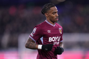 West Ham United Premier Lig maçında Crysencio Summerville, 6 Ocak 2026 'da Londra Stadyumu' nda West Ham United Nottingham Forest 'a karşı.