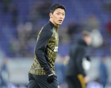Wolverhampton Wanderers takımından Hwang Hee-Chan Premier League maçında Everton Wolverhampton Wanderers 'a karşı 7 Ocak 2026' da Liverpool, Liverpool 'daki Hill Dickinson Stadyumu' nda oynandı.