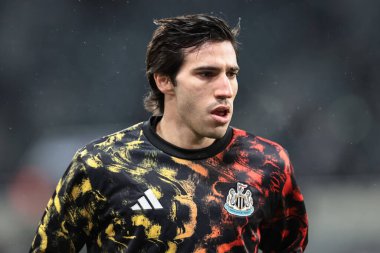 Newcastle 'dan Sandro Tonali Premier Lig maçı Newcastle United - Leeds United maçında 7 Ocak 2026' da St. James 's Park, Newcastle, İngiltere' de oynanan maç öncesi ısınma maçında Untie 'leri yendi.