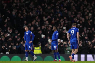 Chelsea 'li futbolcular Premier League maçında Fulham Chelsea' ye karşı Craven Cottage, Londra, İngiltere, 7 Ocak 2026