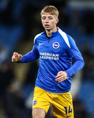 Premier Lig karşılaşmasında Brighton & Hove Albion 'dan Tom Watson Manchester City - Brighton ve Hove Albion maçında Etihad Stadyumu, Manchester, İngiltere, 7 Ocak 2026