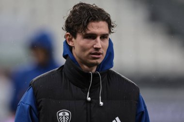 Leeds United takımından Brenden Aaronson, Premier Lig maçı sırasında St.James 's Park, Newcastle, İngiltere' de oynanan Newcastle United maçına geldi.