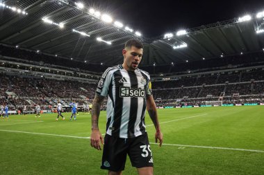 Newcastle 'dan Bruno Guimaraes Premier Lig maçı sırasında St.James' s Park, Newcastle, İngiltere 'de oynanan Newcastle United - Leeds United maçında berabere kalmadı.