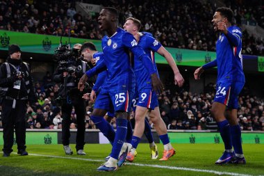 Chelsea 'li oyuncular Premier Lig Fulham Chelsea' ye karşı 7 Ocak 2026 'da Craven Cottage, Londra' da oynanan maçta Chelsea 'li Liam Delap' i 1-1 yenerek gol attılar.