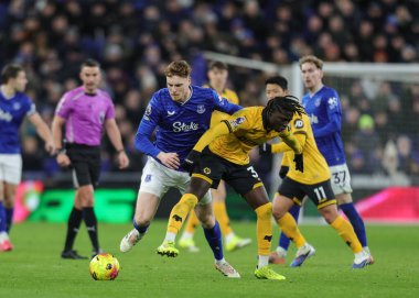 Wolverhampton Wanderers takımından Mateus Mane, Everton - Wolverhampton Wanderers maçında Everton - Liverpool Stadyumu, Liverpool, 7 Ocak 2026