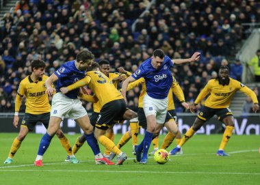 Everton 'dan Michael Keane Premier Lig karşılaşmasında Everton, Wolverhampton Wanderers' a karşı Hill Dickinson Stadyumu, Liverpool, 7 Ocak 2026