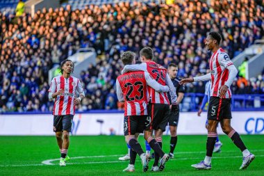 Brentford 'dan Mikkel Damsgaard, Brentford' dan Mikkel Damsgaard, Brentford 'dan Ethan Pinnock ve Brentford' dan Romelle Donovan ile oynadığı üçüncü tur müsabaka Sheffield Wednesday - Brentford