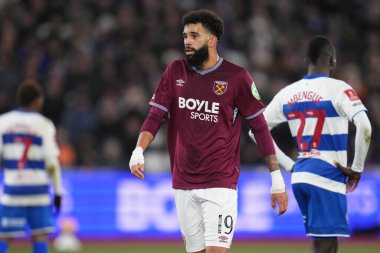 West Ham United takımından Pablo Felipe, 11 Ocak 2026 'da İngiltere' nin Londra Stadyumu 'nda oynanan Batı Ham United-Queens Park Rangers maçında üçüncü tur karşılaşmasında