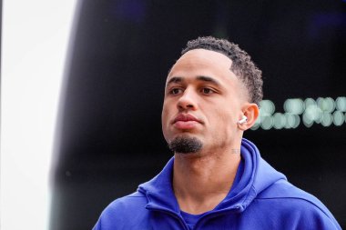 Noah Okafor, 11 Ocak 'ta İngiltere' nin başkenti Derby 'deki Pride Park Stadyumu' nda oynanan Derby County - Leeds United üçüncü tur müsabakası öncesinde stadyuma geldi.