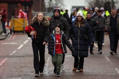 Manchester United taraftarları, 11 Ocak 'ta Old Trafford, Manchester, İngiltere' de oynanan ve Manchester United 'ın Brighton ve Hove Albion' a karşı oynadığı 3.