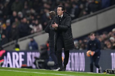 Aston Villa 'nın Unai Emery teknik direktörü, Birleşik Krallık' ın Tottenham Hotspur-Aston Stadyumu 'nda oynanan 3. tur karşılaşmasında Tottenham Hotspur-Aston Villa karşılaşmasında, 10 Ocak 202