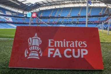 Etihad Stadyumu 'nun, 10 Ocak 2026 tarihinde Etihad Stadyumu' nda oynanan ve Manchester City 'nin Exeter City' ye karşı oynadığı üçüncü tur müsabakadaki genel görüntüsü.