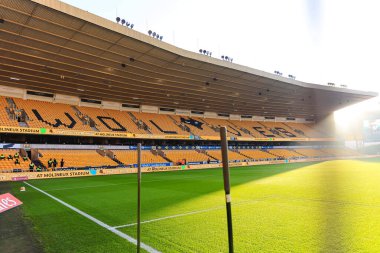 Molineux Stadyumu 'nun, 10 Ocak 2026 tarihinde İngiltere' nin Wolverhampton kentinde oynanan Üçüncü tur karşılaşmasından önceki genel görüntüsü.