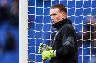 Everton kalecisi Jordan Pickford, 10 Ocak 2026 tarihinde Liverpool, İngiltere 'deki Hill Dickinson Stadyumu' nda oynanan Emirates FA Cup Üçüncü Raundu maçında ısınma turunda Everton 'a karşı Sunderland' ı yendi.