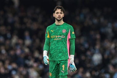 Manchester City kalecisi James Trafford, Birleşik Krallık Etihad Stadyumu 'nda oynanan Üçüncü tur Manchester City - Exeter City karşılaşmasında 10 Ocak 2026