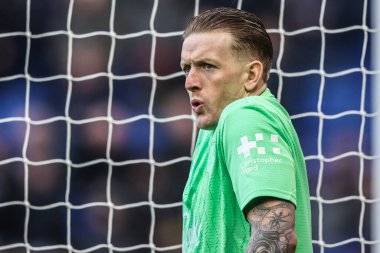 Everton kalecisi Jordan Pickford, Birleşik Krallık 'ın Liverpool şehrindeki Dickinson Stadyumu' nda oynanan üçüncü tur müsabakasında Everton 'a karşı Sunderland' ı yendi.