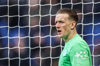 Everton kalecisi Jordan Pickford, Birleşik Krallık 'ın Liverpool şehrindeki Dickinson Stadyumu' nda oynanan üçüncü tur müsabakasında Everton, Sunderland 'a karşı oynamıştır.