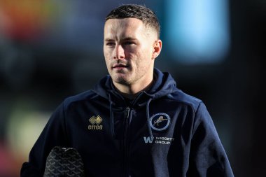 Millwall 'dan Macaulay Langstaff, 10 Ocak 2026 tarihinde Burnley, Burnley, İngiltere Turf Moor' da oynanan üçüncü tur müsabakası olan Emirates FA Kupası 'nın öncesinde stadyuma geldi.