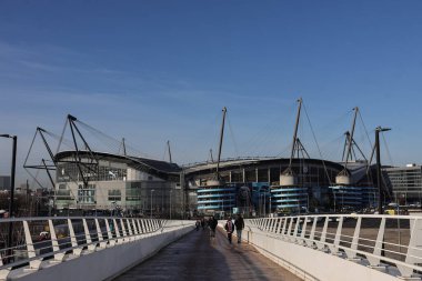 Etihad Stadyumu 'nun, 10 Ocak 2026 tarihinde Etihad Stadyumu' nda oynanan ve Manchester City 'nin Exeter City' ye karşı oynadığı üçüncü tur müsabakadaki genel görüntüsü.